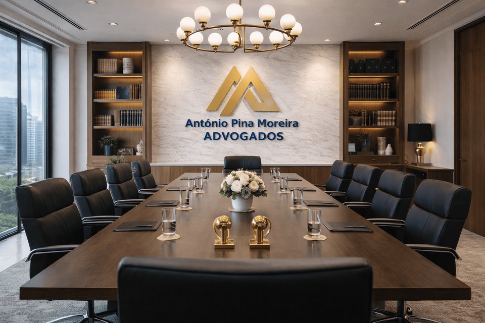 Sala de reuniões do escritório António Pina Moreira – Advogados